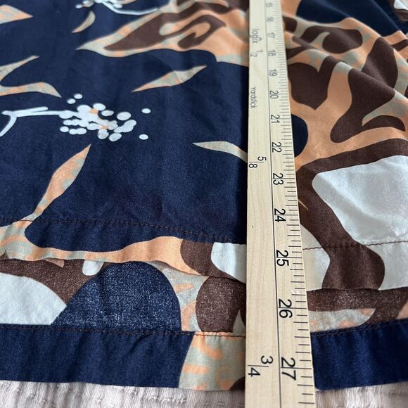 Manuheali'i Shirt Mens Medium Blue Brown Rayon Hawaiian Aloha Hibiscus Floral - Picture 11 of 13